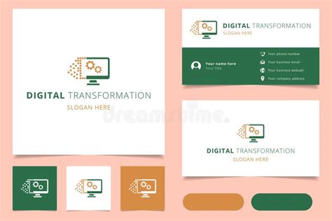 Digital Transformation Logo Design with Editable Slogan. Branding Book ...