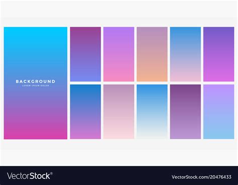 Set blue gradient color combination Royalty Free Vector