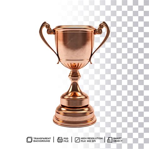 Premium PSD | Polished Bronze Trophy with Transparency