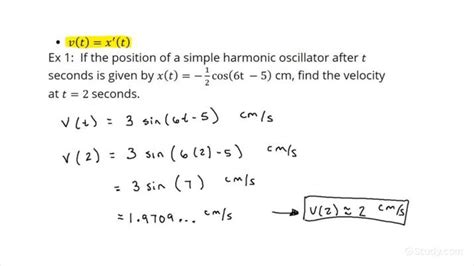 Calculating the Instantaneous Velocity of an Object in Simple Harmonic ...