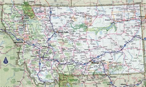 Large detailed roads and highways map of Montana state with all cities ...