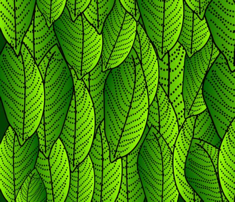 Green Leaves Botanical fabric - hot4tees_bg@yahoo_com - Spoonflower