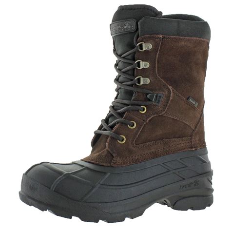 Kamik Nationplus Men's Waterproof Snow Boots Leather Brown Size 14 | eBay