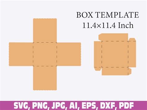 Square Box Template Box Template Svg Gift Box Template Box - Etsy