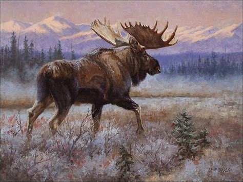 Wildlife paintings, Hunting art, Moose painting