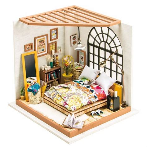 DIY House Miniatura Quarto Com Led DG107 Kuga | KaBuM!