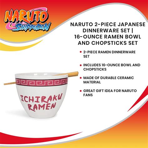 JUST FUNKY Naruto Ichiraku Ramen Japanese Ceramic Dish Set | 16-Ounce ...