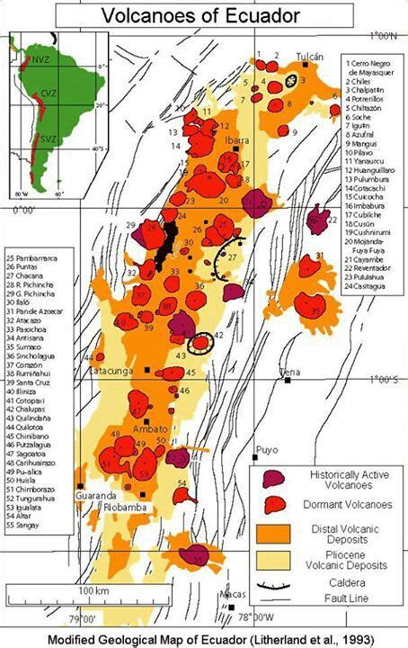 Volcanoes of Ecuador | Volcano, Ecuador, Map