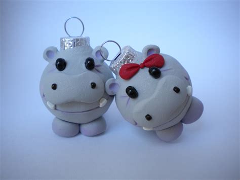 Mini Hippo Christmas Ornaments by Sleepydenas on Etsy