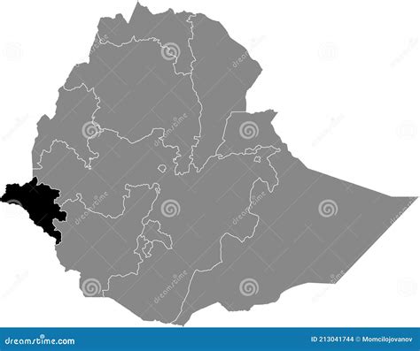 Gambela Region Map Vector | CartoonDealer.com #136483960