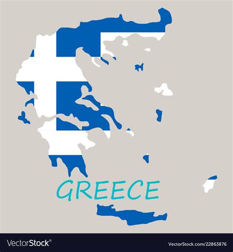 Flag map of greece Royalty Free Vector Image - VectorStock