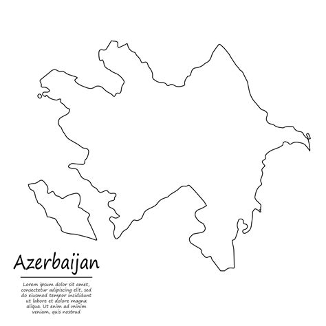 Simple outline map of Azerbaijan, 22194647 Vector Art at Vecteezy