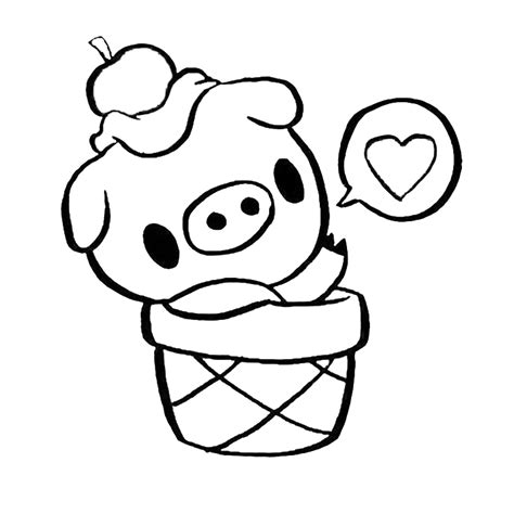 Kawaii Ice Cream Coloring Pages