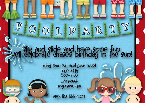 Pool Party Birthday Party Invitations Swimming Party | Etsy