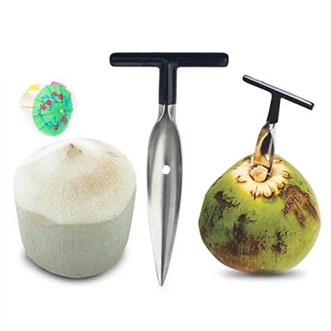 Stainless Steel Coconut Opener Open Coconut Shovel Coconut Punch Tool Open Coconut Drill Empty ...