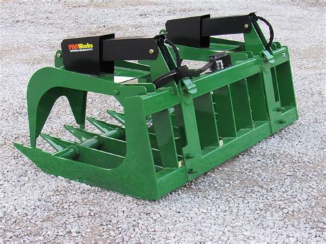 72″ Heavy Duty Dual Cylinder Root Bucket Grapple Attachment Fits John ...