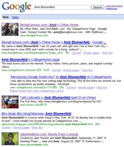 Surprising Thumbnails in Google Search Results