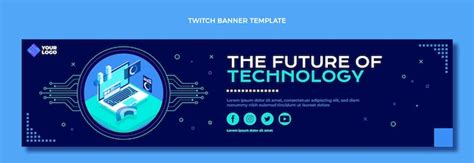 Free Vector | Flat design minimal technology twitch banner