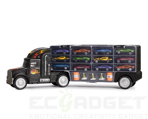 Big-Daddy Tractor Trailer Car Collection Case Carrier Transport Toy Truck For Kids Includes 12 ...