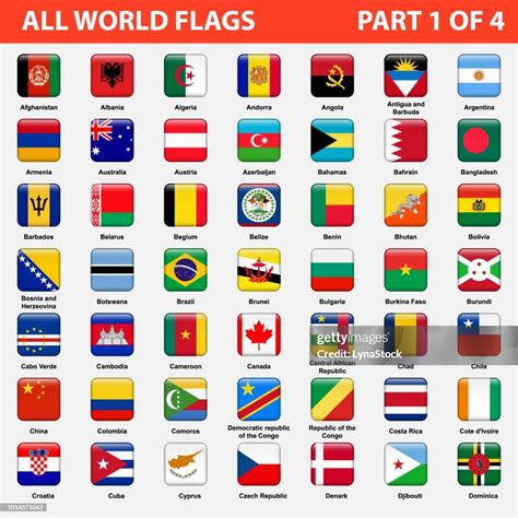 All World Flags In Alphabetical Order Part 1 Of 4 High-Res Vector ...