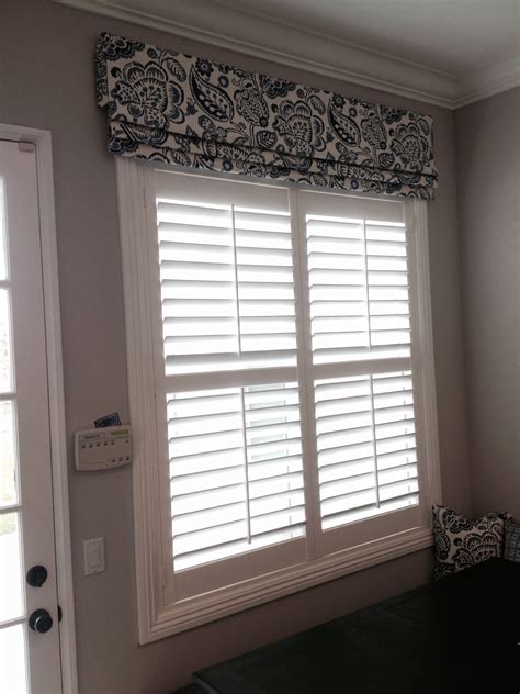 Hunter Douglas New Style Shutter with fabric valance. Shutters With Curtains, Bedroom Shutters ...