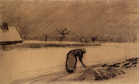 Woman with a Fork in a Winter Landscape - Vincent van Gogh - WikiArt ...