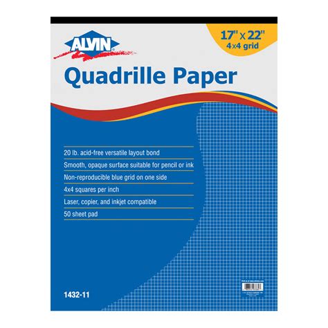 BUY Quadrille Paper 4X4 Grid 17X22 Pad 50 Sht