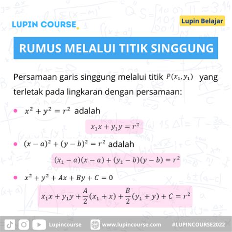 Rumus Persamaan Garis Singgung Lingkaran