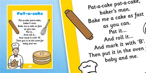 FREE! - Pat a Cake Nursery Rhyme Poster - rhymes, display, songs, poems