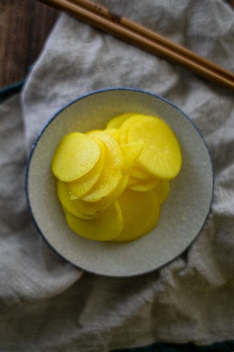 Korean Pickled Radish Recipe - Yellow Glass Dish | Sugar-free, Low Carb