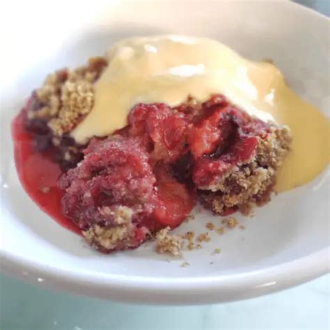 Easy Homemade Plum Crumble British Recipe - Rachels Recipe Pantry