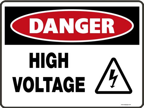 Danger Signs - High Voltage (& Symbol) - Ready Signs