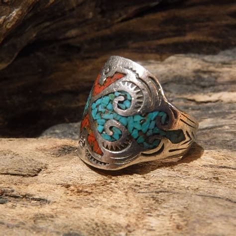 Mens Silver Ring Navajo Sterling Silver Native American Ring Signed 8.6 ...