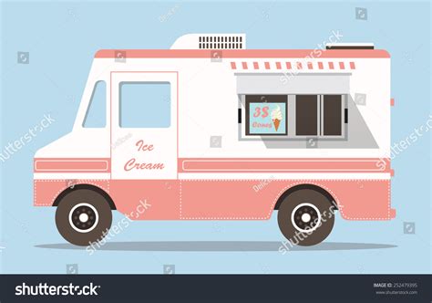 Vector Pink Ice Cream Truck Stock Vector (Royalty Free) 252479395 | Shutterstock