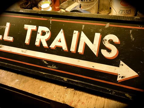 Vintage Train Station Sign Hand-painted - Etsy