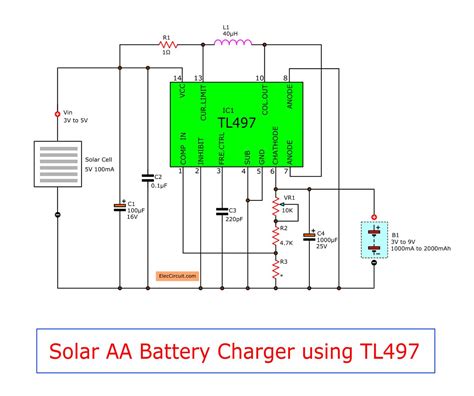 Make Solar AA Battery Charger Circuit Using TL497 | ElecCircuit.com