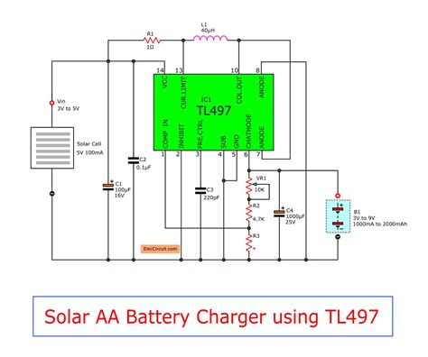 Make Solar AA Battery Charger Circuit Using TL497 | ElecCircuit.com