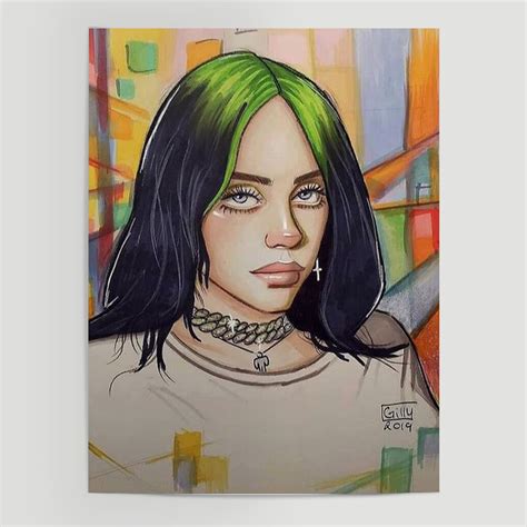 Billie Eilish fan art Poster – Wallart Cube Shop