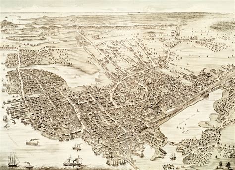 Vintage map of Portsmouth, New Hampshire from 1877 - KNOWOL