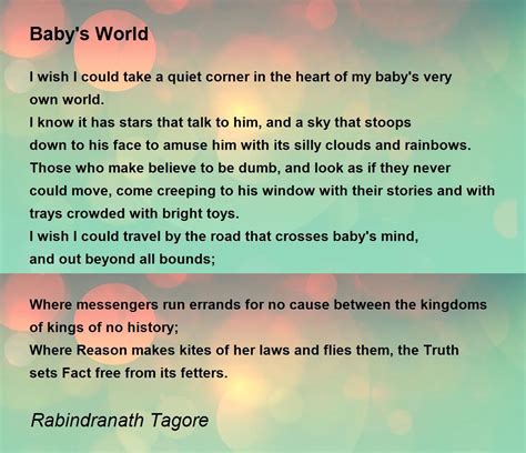 Baby's World Poem by Rabindranath Tagore - Poem Hunter