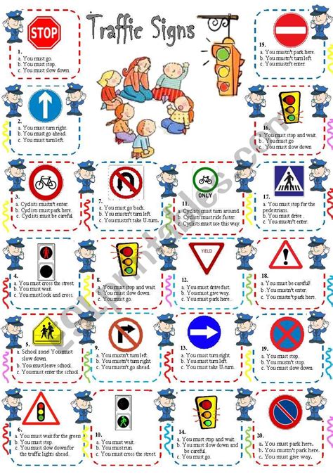 Traffic Signs & Rules - ESL worksheet by sawer