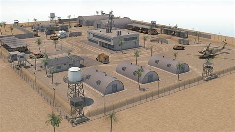 3D model Military Base - Scene VR / AR / low-poly | CGTrader