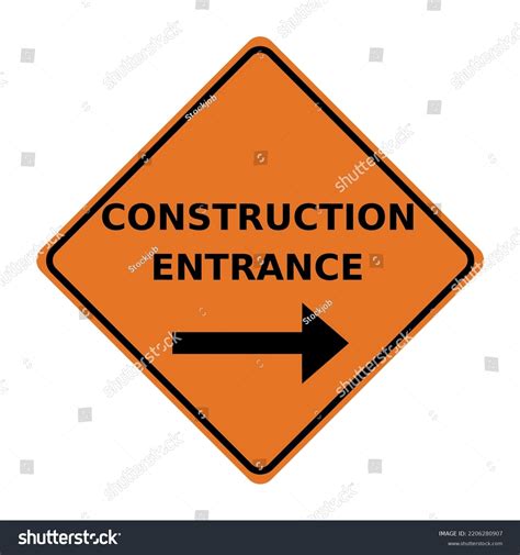 Construction Site Entrance Sign Vector Illustration Stock Vector ...