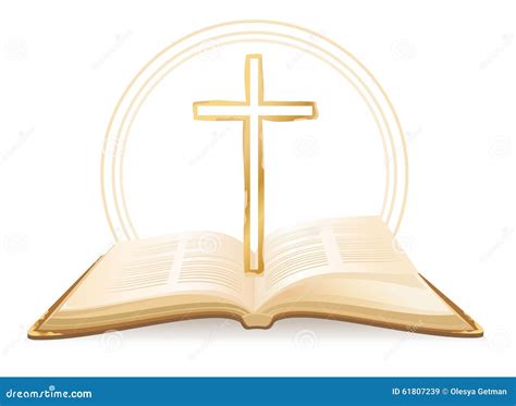 Bible and Cross stock vector. Illustration of bible, golgotha - 61807239