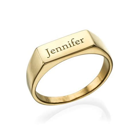 Gold Plated Engraved Signet Ring