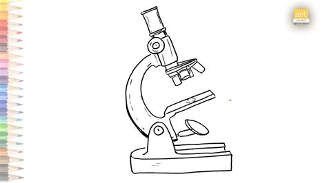 Microscope Diagram drawing easy | How to draw Microscope Diagram step ...