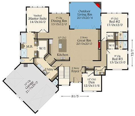 Open Concept Modern House Plan with Private Bedrooms - 85271MS ...