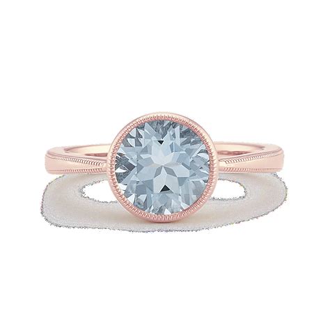 Vintage Aquamarine Ring in 14k Rose Gold | Shane Co.