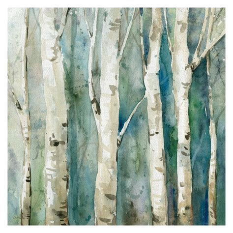 Masterpiece Art Gallery River Birch Trees II by Carol Robinson Canvas Art Print 30" x 30 ...