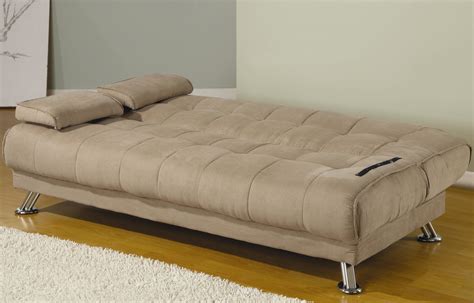 Tan Microfiber Futon Sofa Sleeper | Sleepworks